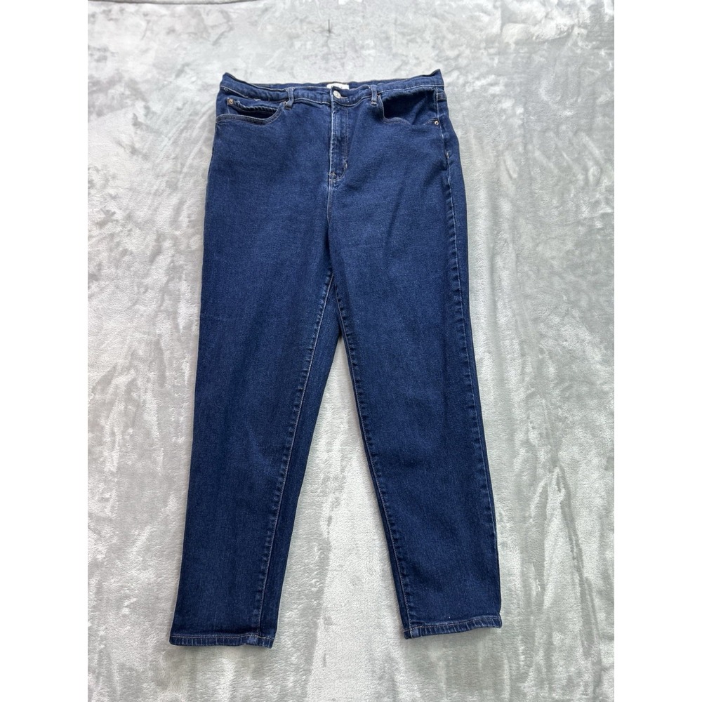 Nicole Miller Nomad Super High Rise Taper Jeans Womens Sz 16 Blue Beach Walking